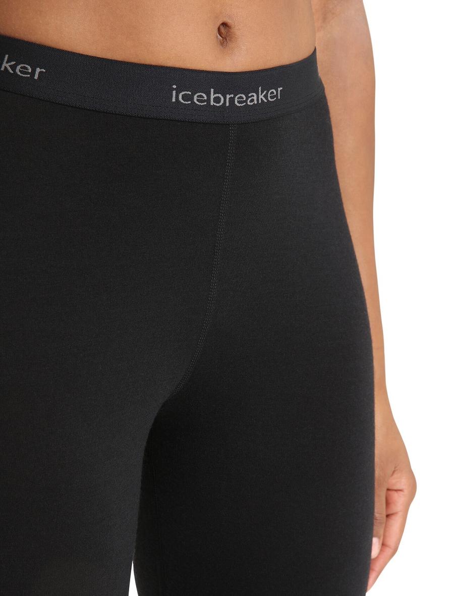 Black Icebreaker BodyfitZone™ Merino 150 Zone Thermal Women's Leggings | AU 1543UZGT